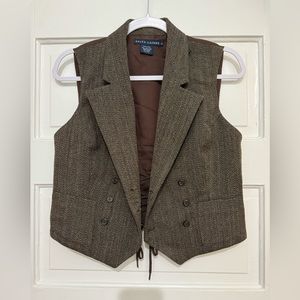 Ralph Lauren Women’s Tweed Vest Cropped Fall Size S/M